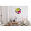 Planten - Anthurium - Groen - Roze Wandcirkel aluminium klein -woonkamer