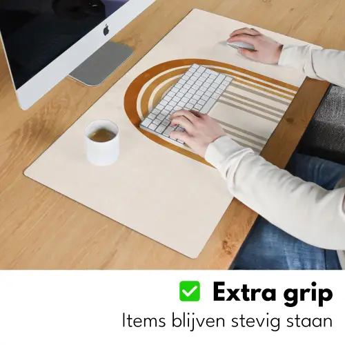 Minimalistisch - Boog - Lijnen - Beige Muismat XXL klein -sfeer3