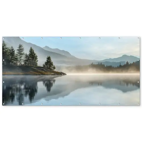 Meer - Mist - Bergen - Landschap Balkonbeschermer Duitsland klein -zz_3d