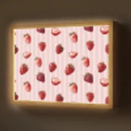 Strepen - Aardbei - Roze Light Box met batterij (Wandlamp) middel 907 -z3d_website