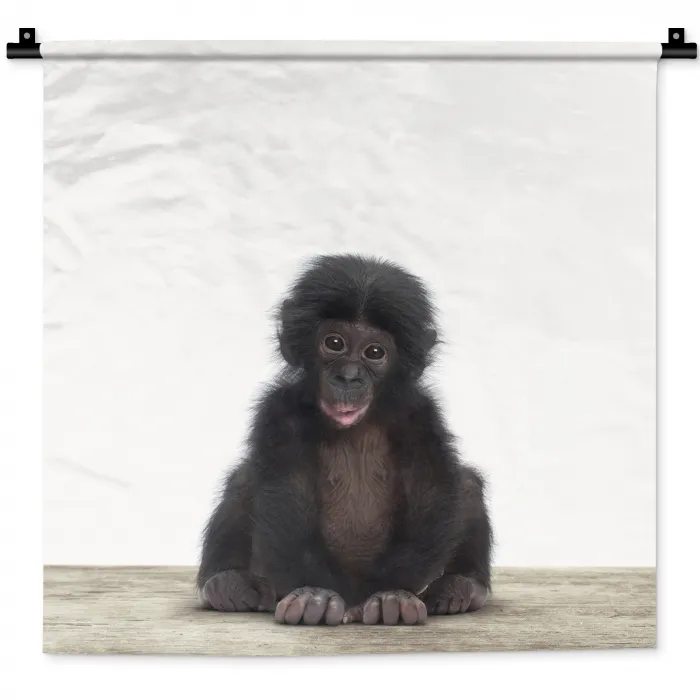 Kind - Aap - Chimpansee - Baby dieren - Jongens - Meiden Wandkleed katoen klein -zz3d