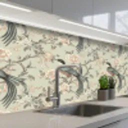 Bloem - Vogel - Kleurrijk keuken achterwand 2 middel 871 -3d_schuin