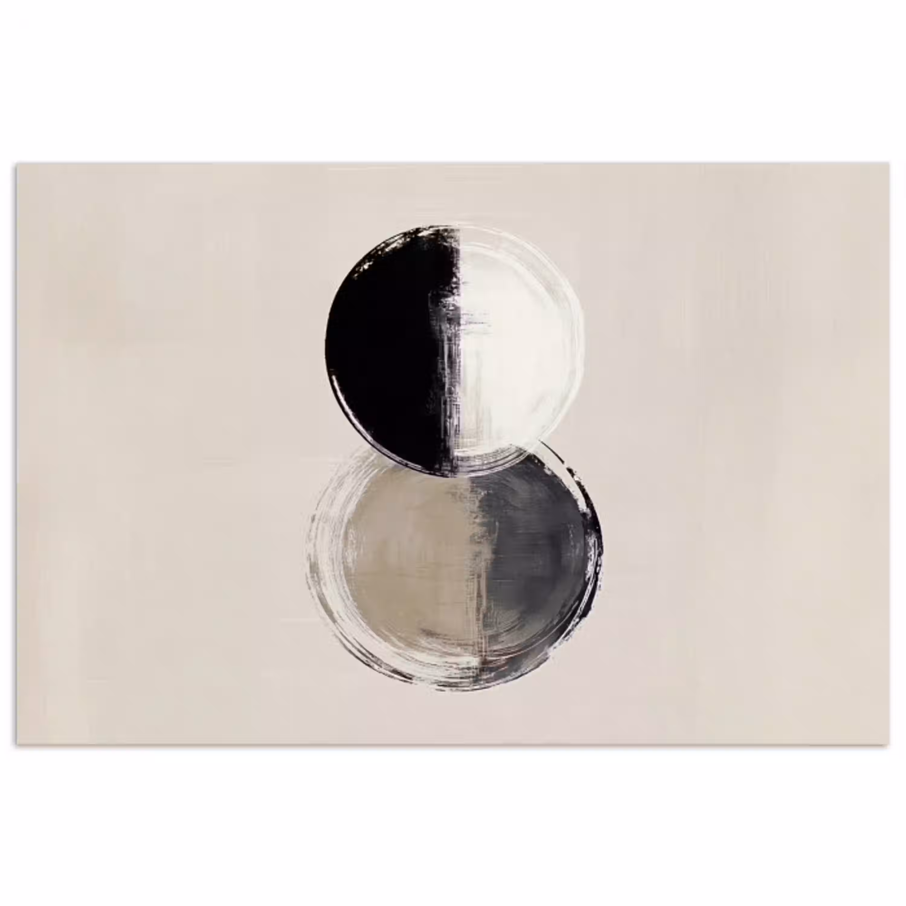 Cirkels - Strepen - Minimalistisch - Zwart poster papier klein -3d