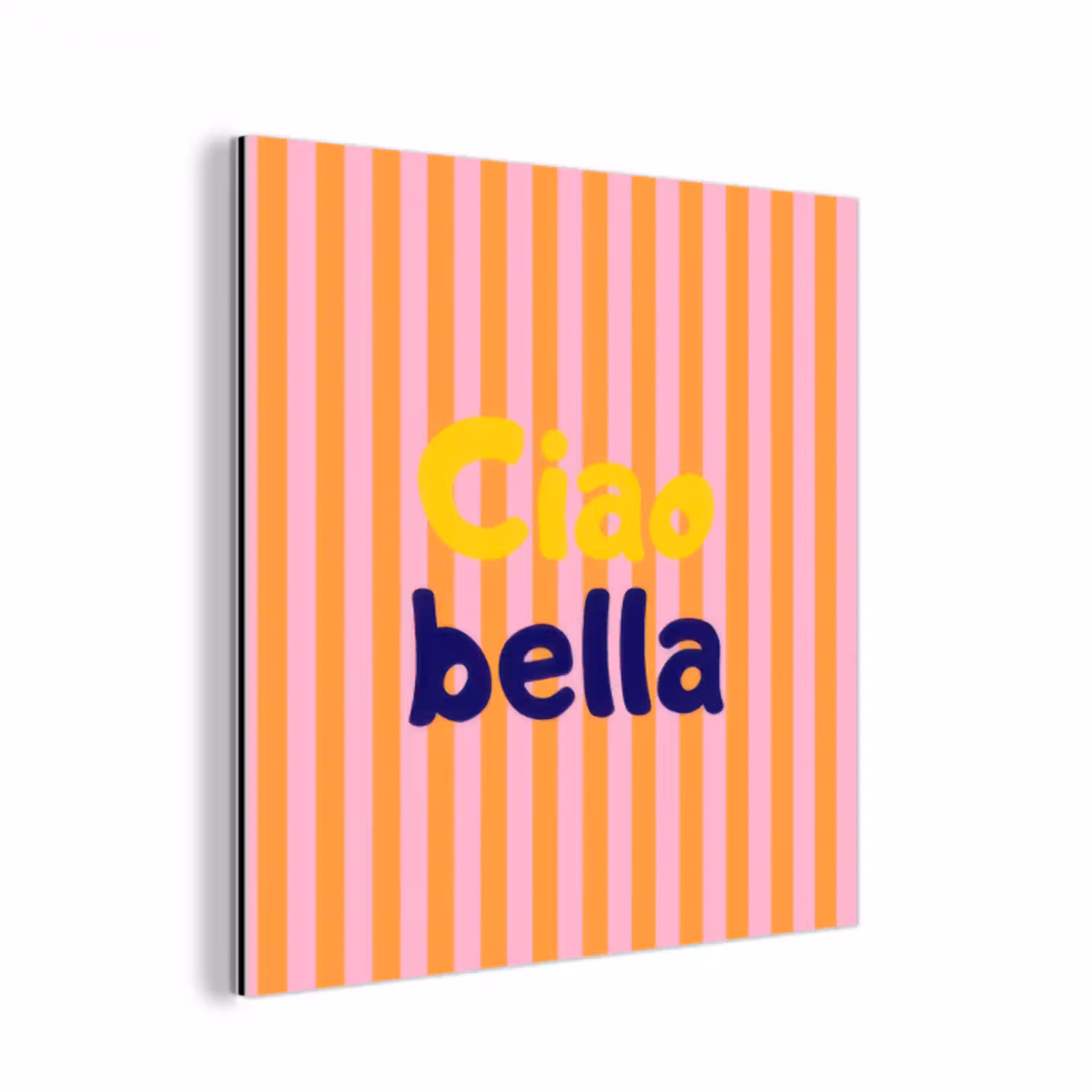 Verticaal - Strepen - Oranje - Ciao bella aluminium wit klein -3d