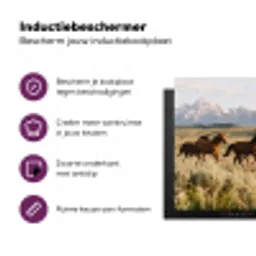 Paarden - Kudde - Bergen - Vrijheid - Wild Inductie beschermer vinyl 3mm klein -zzzzzzz-cc-usp