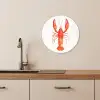 Kreeft - Waterverf - Aquarel - Oranje KitchenYeah - Keuken - Wandcirkel Forex klein -sfeer3