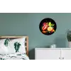 Paprika - Peer - Citroen - Graffiti - Verf - Abstract Wandcirkel aluminium klein -slaapkamer