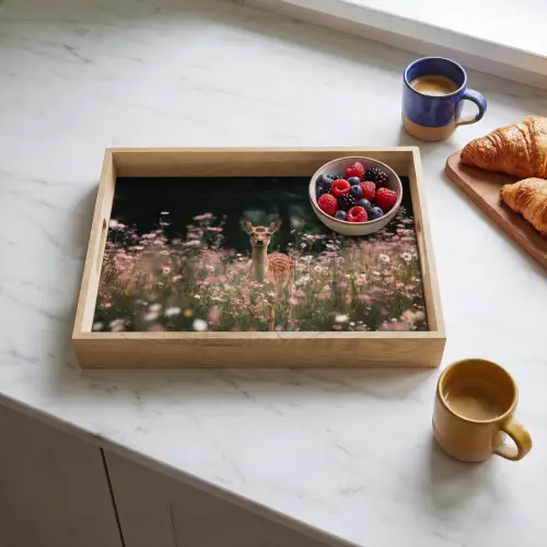 Hert - Wilde bloemen - Bos Dienblad Rechthoek middel -sfeer2