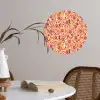 Retro - Bloemen - Patroon Wandcirkel behangsticker klein 186 -sfeer3