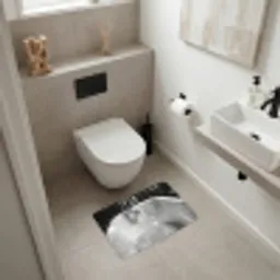 Badkuip - Glitters - Zwart wit - Badkamer Badmat klein -sfeer4