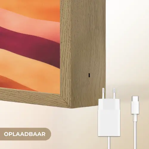 Abstract - Landschap - Golven Light Box met batterij (Wandlamp) middel -USP_websiteoplaadbaarNL