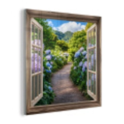 Doorkijk - Hortensia - Pad - Natuur plexiglas 5mm klein -z3d
