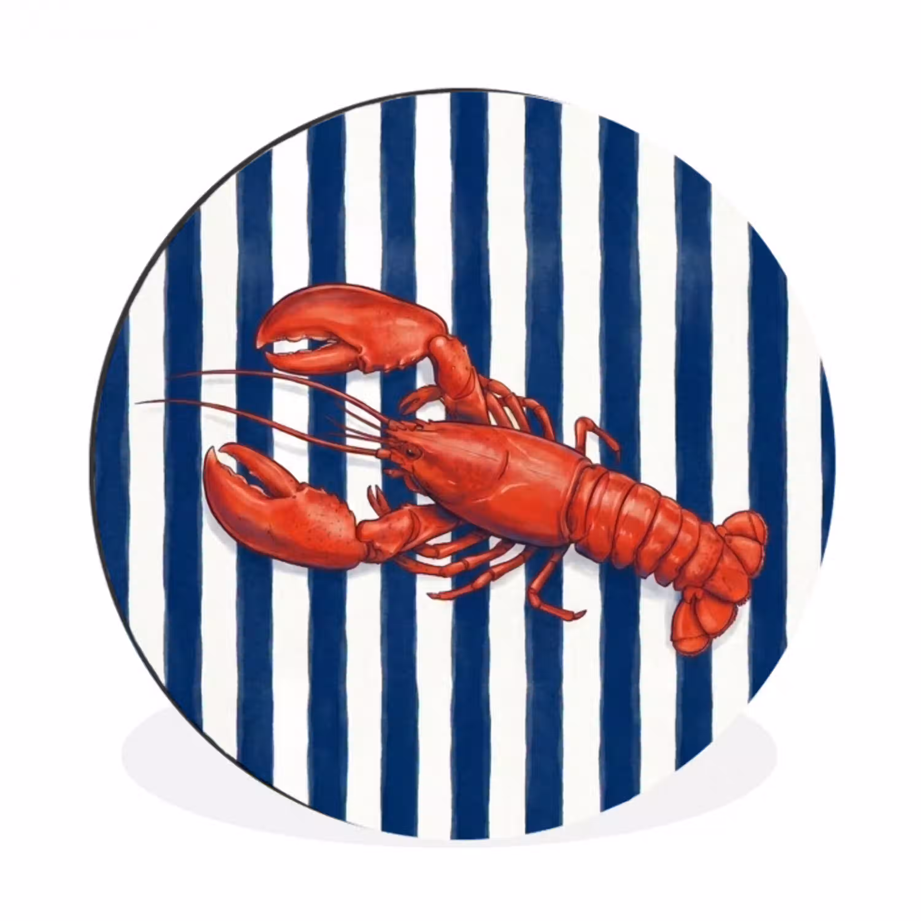 Schaaldier - Kreeft - Marine - Illustratie - Rood Wandcirkel aluminium klein -3d