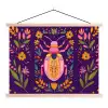 Kever - Felgekleurd - Bloemen - Bladeren textielposter latten blank klein -3d