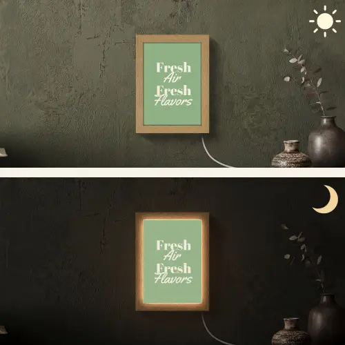 Tekst - Groen - Sierlijk - Letters Light Box met kabel (Wandlamp) klein -sfeer3