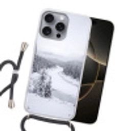 Rivier - Bevroren - Landschap - Winter Hoesje iPhone 16 Pro Max met koord klein -sfeer1