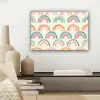 Regenboog - Zachte tinten - Strepen - Stippen canvas 2cm klein -sfeer6
