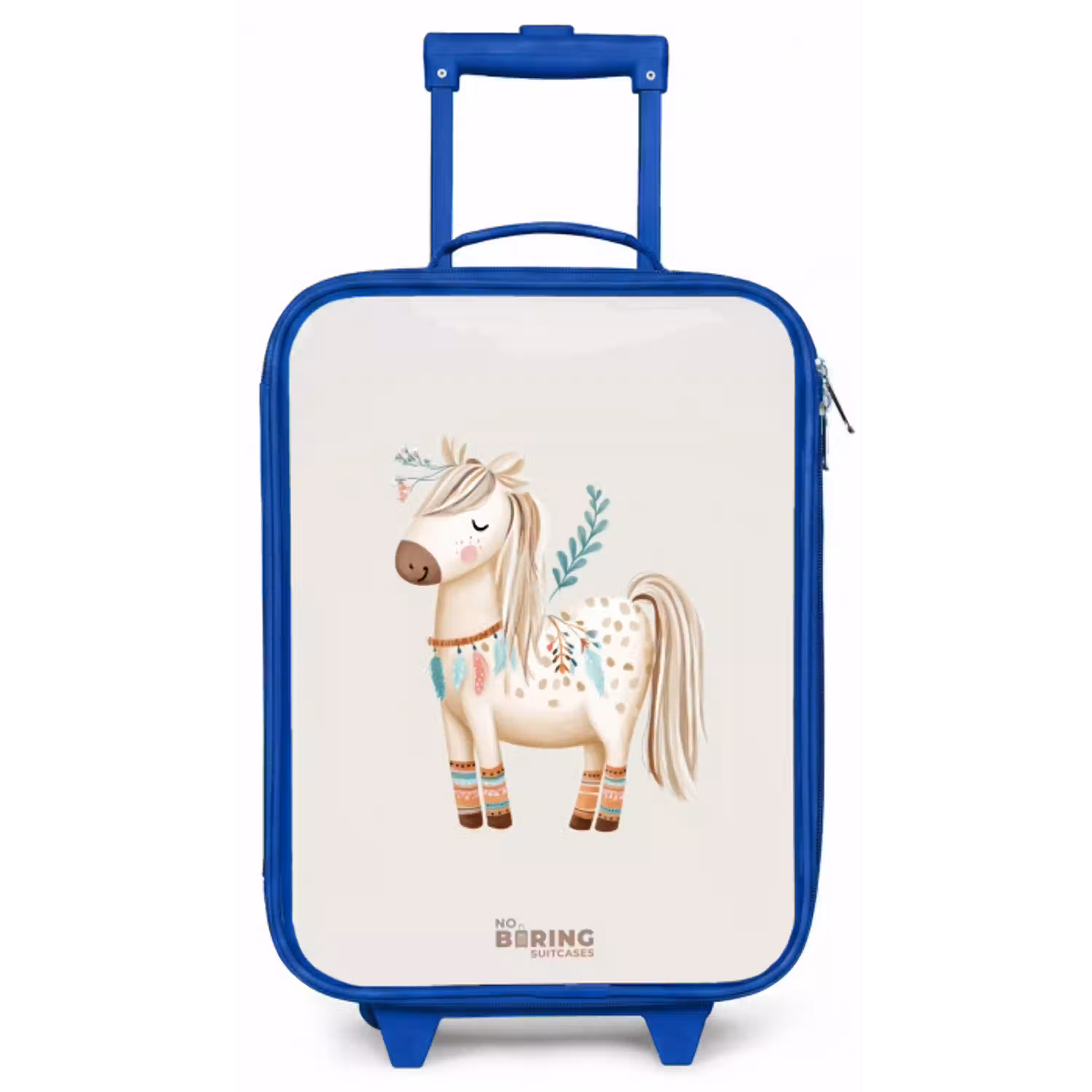 Bohemian paard in beige tinten Kinderkoffer - Blauw klein -zz3dotto
