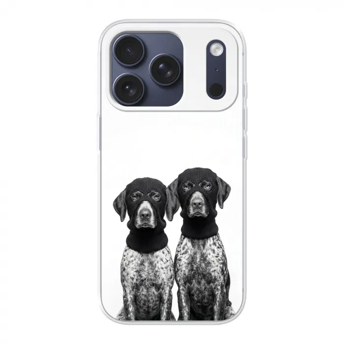Honden - Bivakmuts - Zwart - wit Telefoonhoesje iPhone 17 Pro klein -3d