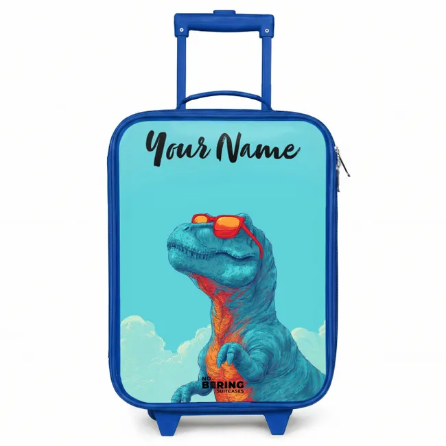Kids' Suitcases with name Blue - Dino - Sunglasses - Blue