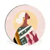 Vrouw - Zon - Kleurrijk Wandcirkel aluminium klein -3d