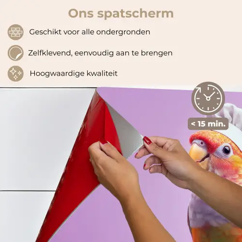 Papegaai - Koksmuts - Pilaar - Vogel keuken achterwand spatscherm klein -spatscherm_NL