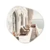 Terras - Stoelen - Strand - Beige Wandcirkel Organisch Forex 3mm klein -3d