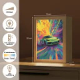 Sportauto - Groen - Verfstrepen - Kleuren Light Box met kabel klein -USP_NL