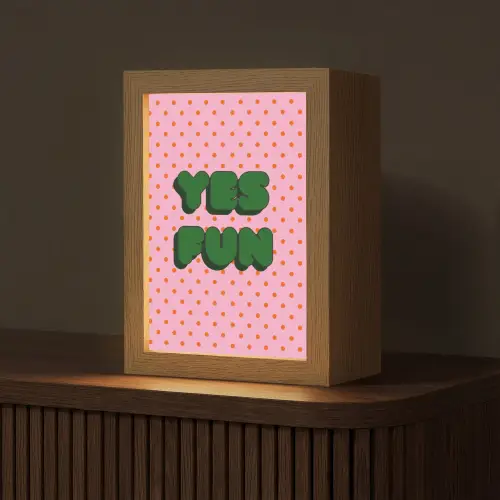 Yes fun - Groen - Roze - Stippen Light Box met kabel (Tafellamp) klein -z3d_website