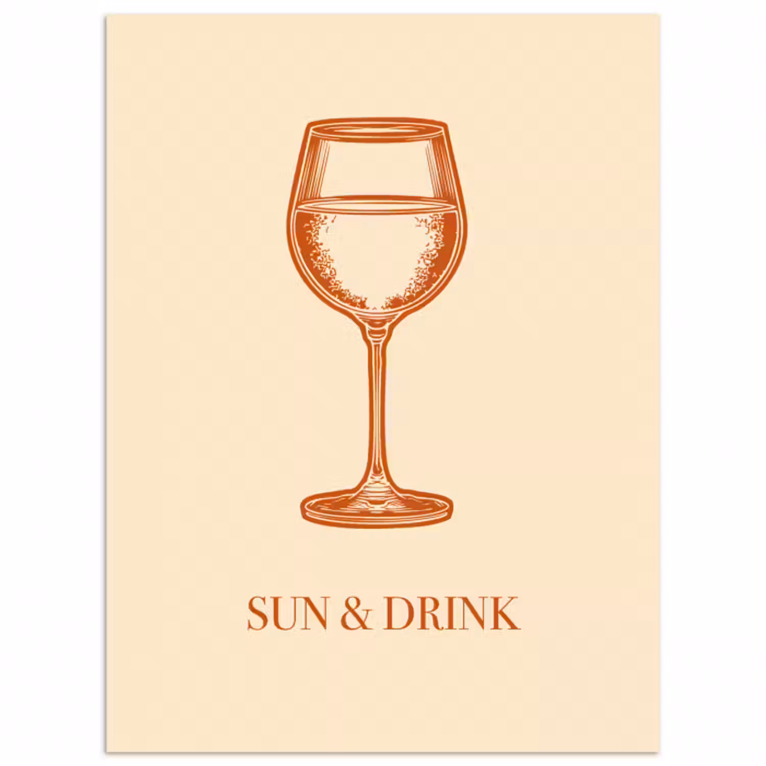 Poster - Wein - Sommer - Zitat - Orange