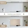 Japandi - Beige - Modern keuken achterwand spatscherm klein -voor_na_EN