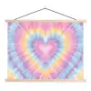 Hartvorm - Pastelkleuren - Tie Dye textielposter latten blank klein -3d