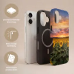 Zonnebloemen - Heuvellandschap - Geel Toughcase MagSafe Apple iPhone 17 klein -USP_Lagen_NL