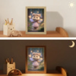 Teddybeer - Bloemenkrans - Vlinders - Elfenvleugels Light Box met kabel klein -sfeer3_kind