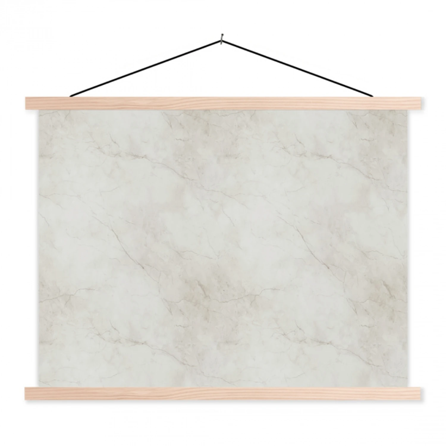 Grijs - Marmer - Aders textielposter latten blank klein 122 -3d