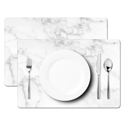 Marmer - Grijs - Wit - Marmerstructuur Placemat vinyl groot -zzsfeer2_Kitchenyeah-website