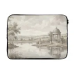 Landschap - Water - Natuur - Sepia laptophoes neopreen klein -3d