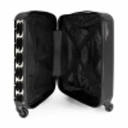 Modern - Patroon - Zwart NBS - Handbagage koffer - Volwassenen Unisex middel -binnenkant
