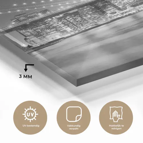 New York - Brug - Brooklyn - Zwart wit - Architectuur plexiglas 5mm klein -sfeer2