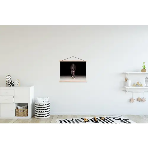 Paard - Modern - Portret textielposter latten blank klein -kinderkamer