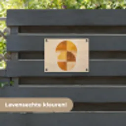 Cirkels - Geel - Minimalistisch tuinposter los doek klein -sfeer3