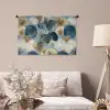 Bladeren - Abstract - Goud - Blauw Wandkleed katoen middel -sfeer4