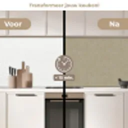 Taupekleur - Gewolkt textuur - Natuurlijk keuken achterwand 2 middel 871 -voor-na2_NL
