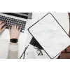 Minimalistisch - Wit - Grijze aders laptophoes neopreen klein 279 -bureau