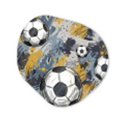 Voetbal - Abstract - Sport - Kleurrijk Wandcirkel Organisch Forex 3mm klein -3d