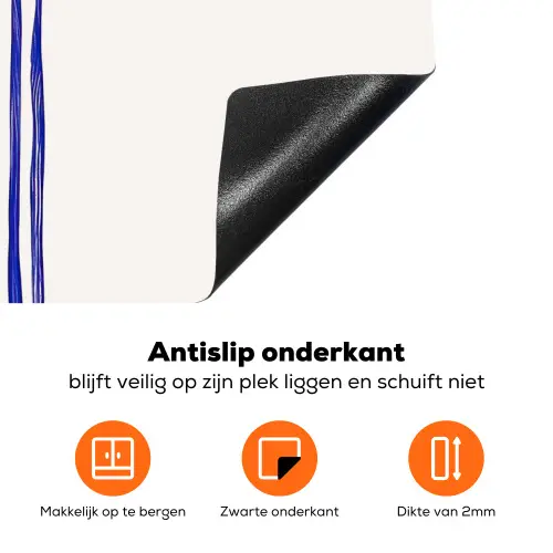 Bloemen - Blauw - Lijnen - Bloemblaadjes Inductie beschermer vinyl 3mm klein -zzzzzzz-td-onderkant