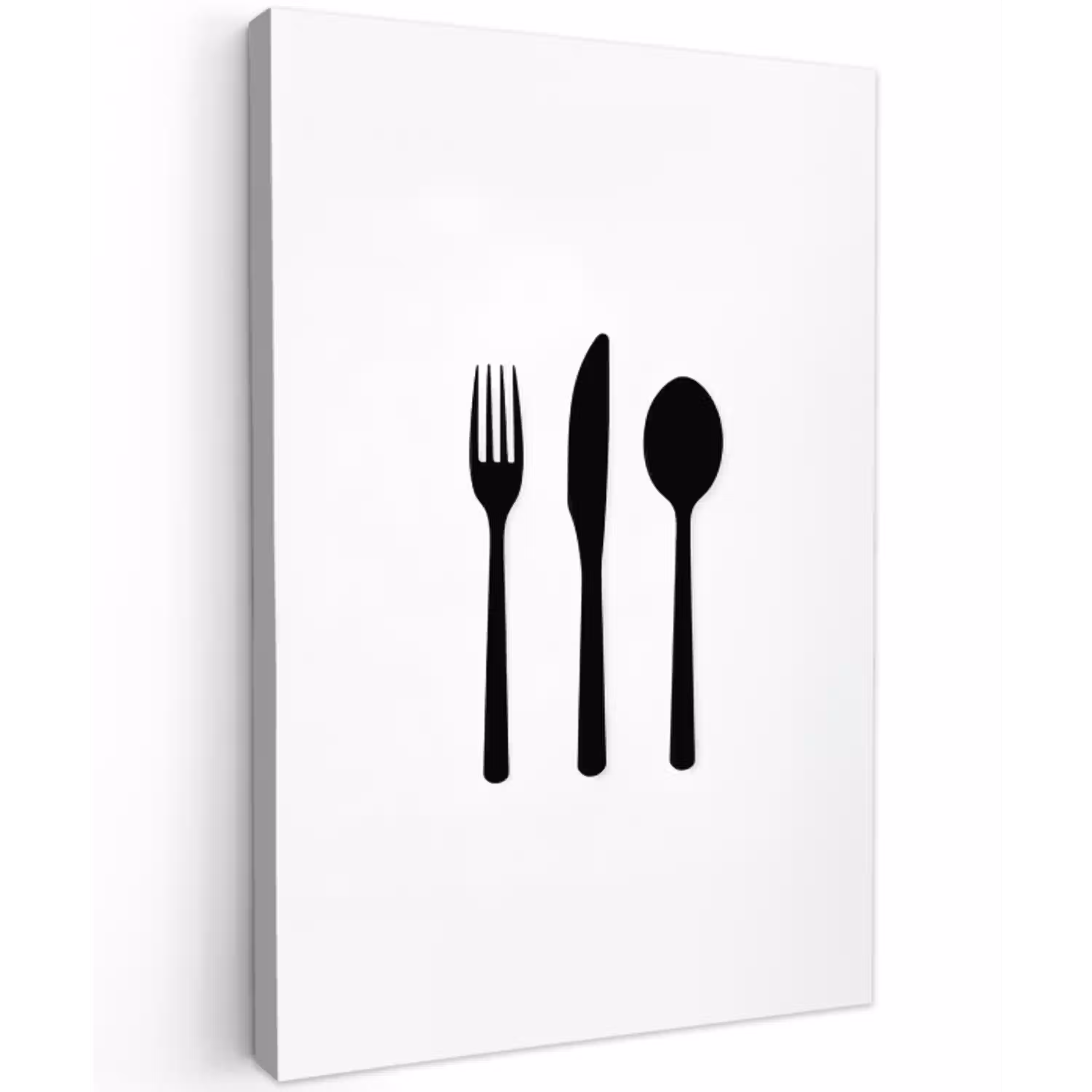 Bestek - Zwart - Simpel Tuinposter op houten frame 2 cm dik middel -3d