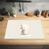 Beertje - Sneeuwvlokje - Wit - Pluizig Inductie beschermer vinyl 3mm klein -sfeer5