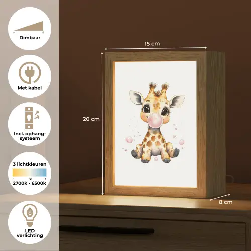 Giraffe - Roze - Kauwgom Light Box met kabel klein -USP_NL