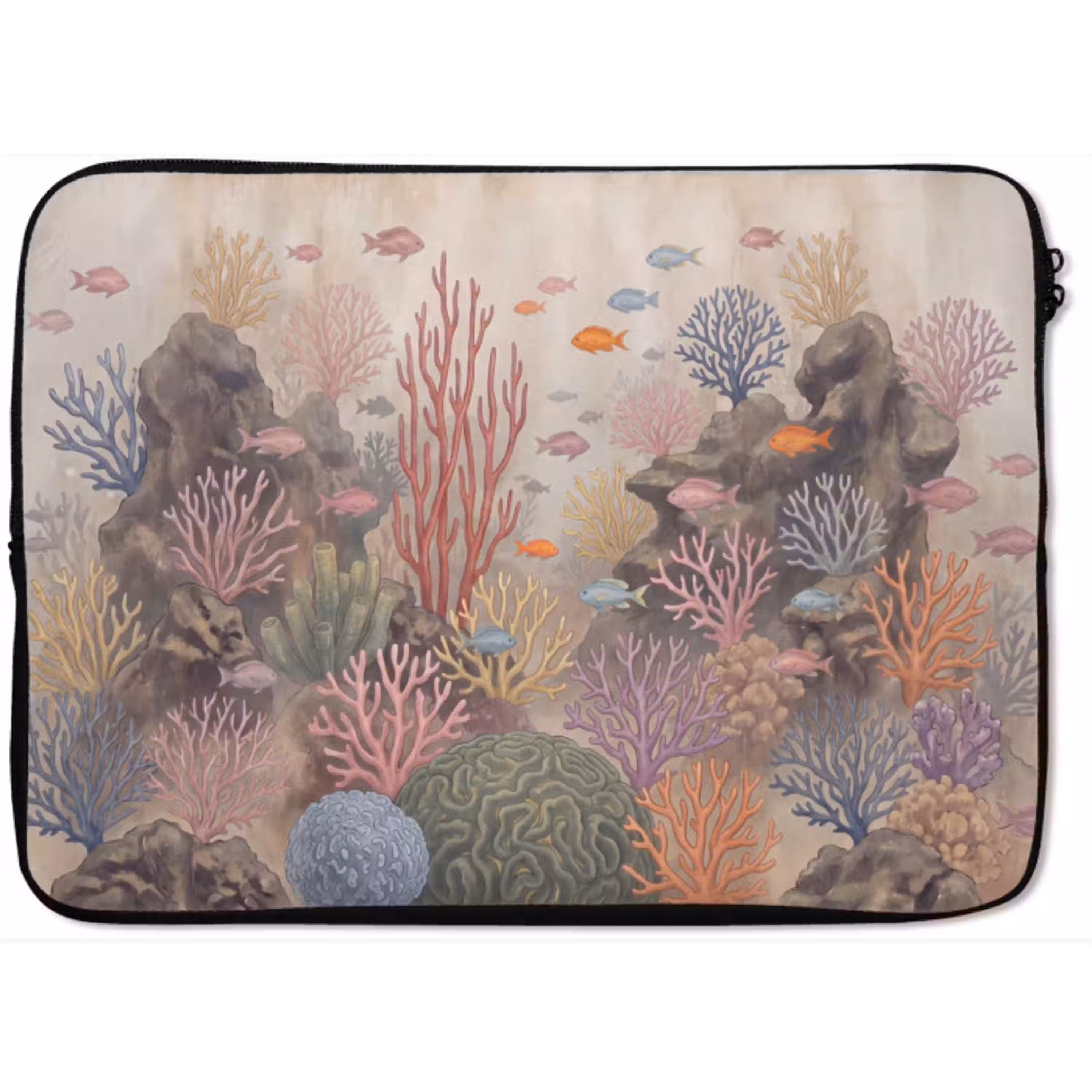 Vis - Koraalrif - Onderwaterwereld - Illustratie laptophoes neopreen klein -zkaufland3dotto